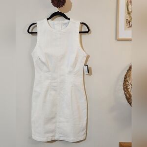 And Now This NWT S White Denim Cotton Sleeveless A-line Dress